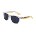 WayfarRetro er Bamboo Arms Sunglasses - White Front